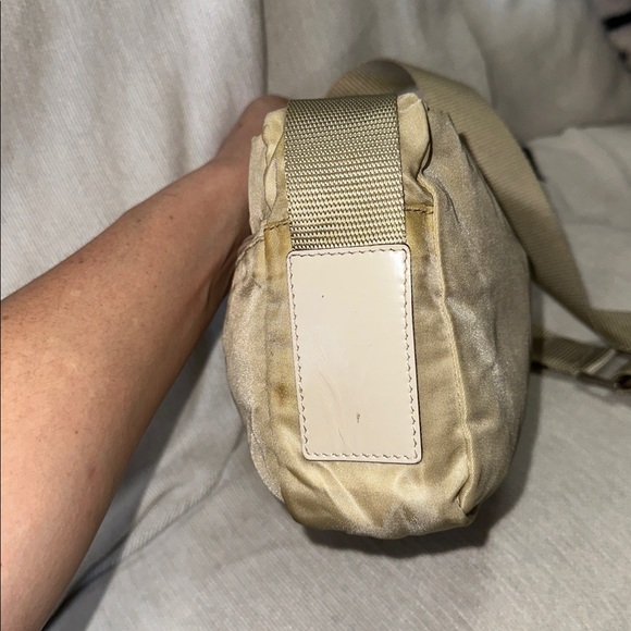 Prada Milano Tan Nylon Crossbody Bag long adjustable strap silver hardware - Picture 5 of 15